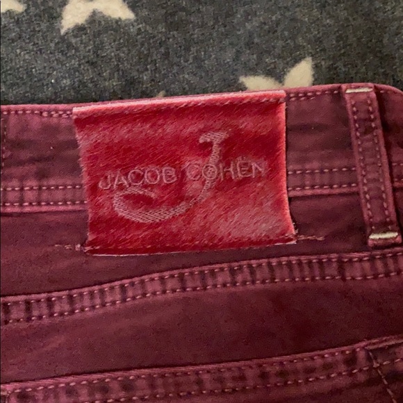 EUC Jacob Cohen velour burgundy jeans - Picture 3 of 9